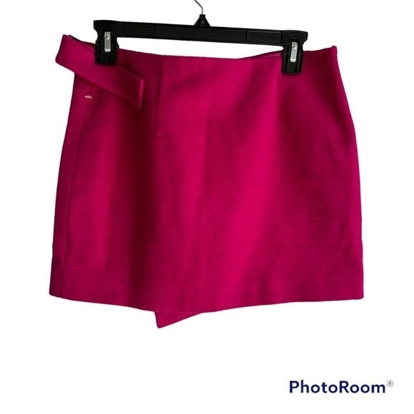 NWTKATE SPADE SATURDAY Wool Fuschia Buckle Over Ladies Mini Skirt, 4 - Picture 2 of 5